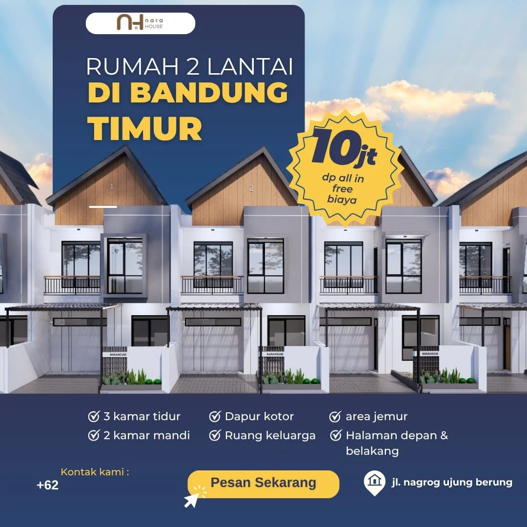 banner promo rumah 2 lantai di bandung timur